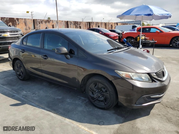 2013 Honda Civic Sdn LX with VIN 2HGFB2F50DH597561, listed as a Copart auction lot 50927385 with 142,034 mi miles and Salvage Title. Bid and sale history available at carsss.com. Image 4.