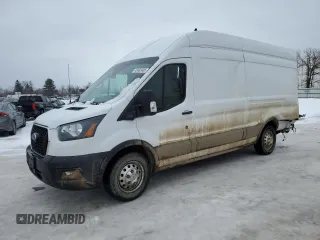 2023 Ford Transit Cargo with VIN 1FTBW3U82PKB65152, listed as a Copart auction lot 43433405 with 6,128 mi miles and Salvage title. Bid and sale history available at DreamBid. Image 1.