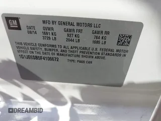 2015 Chevrolet Sonic LTZ z VIN 1G1JE6SB5F4106672, wystawiony jako IAAI lot #41520641 z przebiegiem 132 762 mil mil oraz . Historia ofert i sprzedaży dostępna na DreamBid. Obrazek 9.