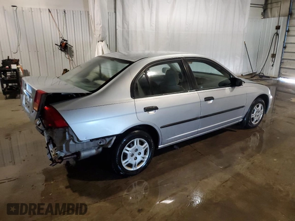 2001 Honda Civic DX with VIN 2HGES16271H528079, listed as a Copart auction lot 72715384 with 244,115 mi miles and Salvage Title. Bid and sale history available at carsss.com. Image 3.
