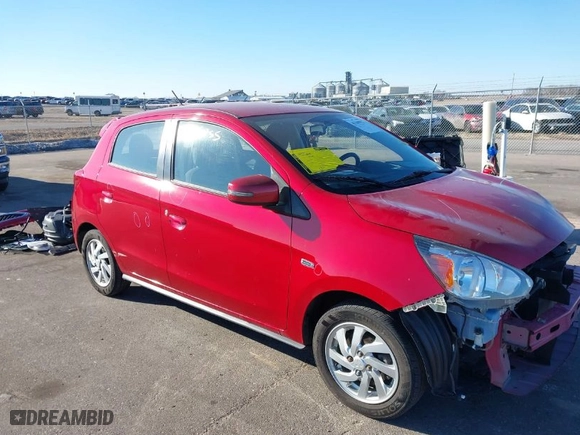 2017 Mitsubishi Mirage SE with VIN ML32A4HJ0HH012563, listed as a IAAI auction lot 41465955 with 72,771 mi miles. Bid and sale history available at carsss.com. Image 1.