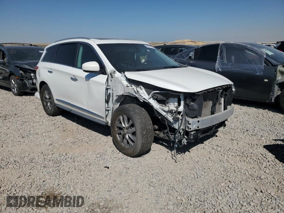 2013 Infiniti JX35 with VIN 5N1AL0MM4DC350935, listed as a Copart auction lot 69347744 with 87,241 mi miles and Salvage Title. Bid and sale history available at carsss.com. Image 4.