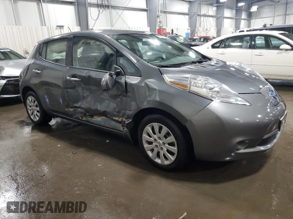 2017 Nissan LEAF S with VIN 1N4BZ0CP6HC308698, listed as a Copart auction lot 85581184 with 30,577 mi miles and Salvage Title. Bid and sale history available at carsss.com. Image 4.