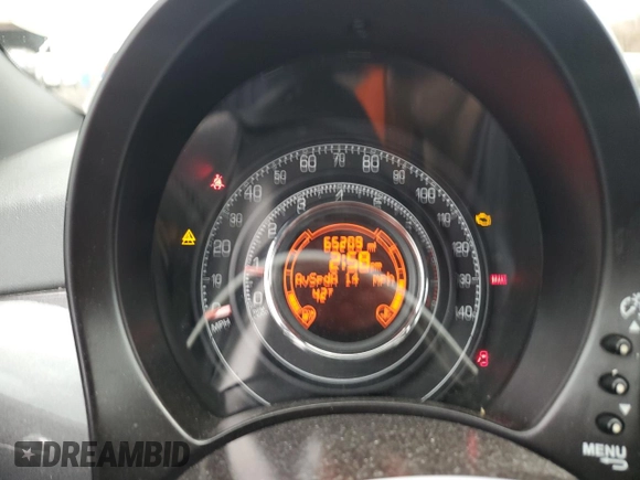 2014 FIAT 500 Sport with VIN 3C3CFFBR7ET267631, listed as a Copart auction lot 82002614 with 65,209 mi miles and Salvage Title. Bid and sale history available at carsss.com. Image 9.