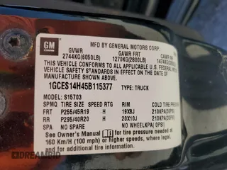 2005 Chevrolet SSR LS z VIN 1GCES14H45B115377, wystawiony jako Copart lot #48899155 z przebiegiem Nie podano mil oraz Szkoda całkowita • Salvage title. Historia ofert i sprzedaży dostępna na DreamBid. Obrazek 13.