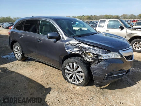 2016 Acura MDX w/Tech with VIN 5FRYD3H42GB006652, listed as a Copart auction lot 51075875 with 146,451 mi miles and Salvage Title. Bid and sale history available at carsss.com. Image 4.