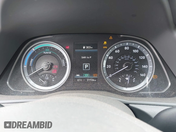 2021 Hyundai Sonata Hybrid Blue with VIN KMHL24JJXMA035579, listed as a IAAI auction lot 41688249 with 31,726 mi miles. Bid and sale history available at carsss.com. Image 7.