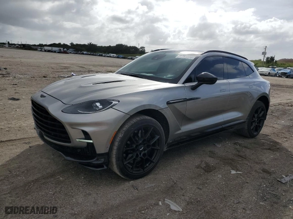 2023 Aston Martin DBX 707 with VIN SD7VUJBW0PTV08298, listed as a Copart auction lot 77753224 with 3,587 mi miles and Salvage Title. Bid and sale history available at carsss.com. Image 1.
