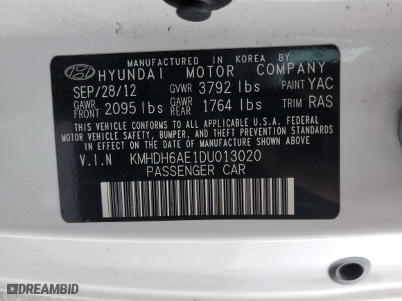 2013 Hyundai Elantra Coupe GS with VIN KMHDH6AE1DU013020, listed as a Copart auction lot 44244535 with 95,248 mi miles and Salvage Title. Bid and sale history available at carsss.com. Image 15.