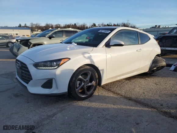 2019 Hyundai Veloster 2.0 with VIN KMHTG6AF6KU019982, listed as a Copart auction lot 88219405 with 56,849 mi miles and Salvage Title. Bid and sale history available at carsss.com. Image 1.
