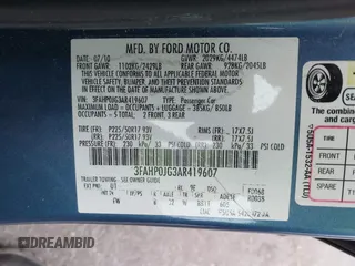 2010 Ford Fusion SEL with VIN 3FAHP0JG3AR419607, listed as a IAAI auction lot 41899712 with 147,962 mi miles. Bid and sale history available at carsss.com. Image 9.