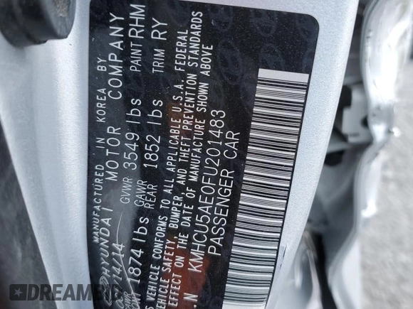 2015 Hyundai Accent Sport with VIN KMHCU5AE0FU201483, listed as a Copart auction lot 80882664 with 66,292 mi miles and Salvage Title. Bid and sale history available at carsss.com. Image 12.