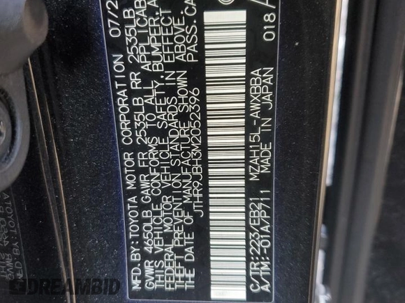 2021 Lexus UX with VIN JTHR9JBH3M2052396, listed as a Copart auction lot 85006594 with 45,883 mi miles and Salvage Title. Bid and sale history available at carsss.com. Image 13.
