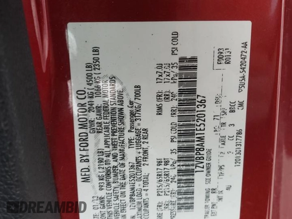 2014 Ford Mustang V6 with VIN 1ZVBP8AM1E5201367, listed as a Copart auction lot 51088215 with 153,209 mi miles and Salvage Title. Bid and sale history available at carsss.com. Image 14.
