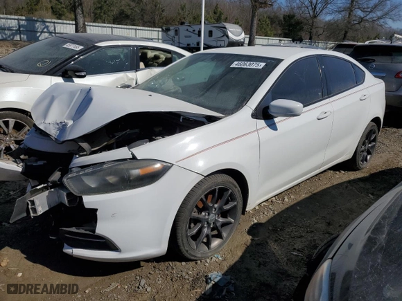2015 Dodge Dart SE with VIN 1C3CDFAAXFD433407, listed as a Copart auction lot 46063075 with 130,947 mi miles and Salvage Title. Bid and sale history available at carsss.com. Image 1.