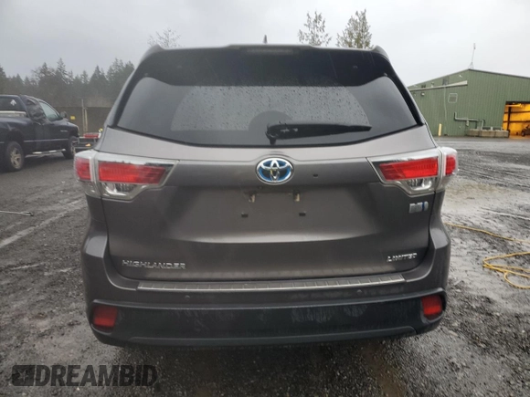 2016 Toyota Highlander Hybrid Limited with VIN 5TDDCRFHXGS020659, listed as a Copart auction lot 43476695 with 92,967 mi miles and Salvage Title. Bid and sale history available at carsss.com. Image 6.