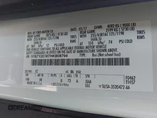2017 Ford Transit Passenger XL with VIN 1FBZX2CM7HKB08794, listed as a IAAI auction lot 42312072 with 42,676 mi miles and . Bid and sale history available at DreamBid. Image 9.