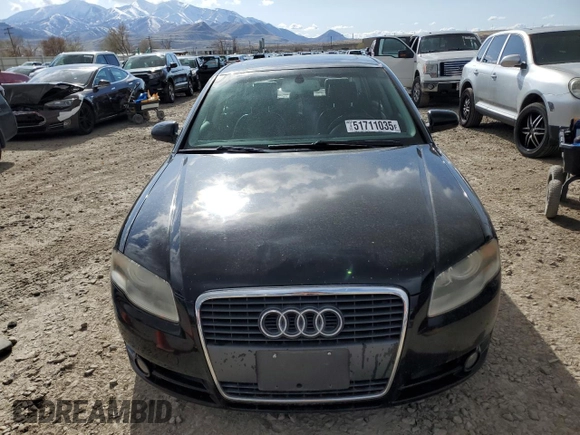 2007 Audi A4 2.0T with VIN WAUAF78E47A060120, listed as a Copart auction lot 51711035 with 108,291 mi miles and Salvage Title. Bid and sale history available at carsss.com. Image 5.