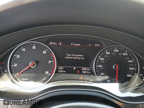 2016 Audi A7 3.0 Prestige with VIN WAU2GAFC8GN004688, listed as a Copart auction lot 69352953 with 56,412 mi miles. Bid and sale history available at carsss.com. Image 9.