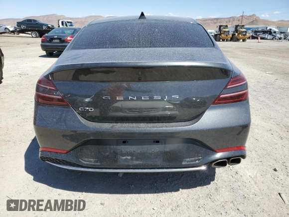 2022 Genesis G70 2.0T with VIN KMTG34TA3NU099562, listed as a Copart auction lot 69646954 with 50,334 mi miles and Salvage Title. Bid and sale history available at carsss.com. Image 6.