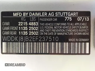 2014 Mercedes-Benz E-Class E 350 with VIN WDDKJ8JB2EF237510, listed as a IAAI auction lot 42122701 with 137,649 mi miles. Bid and sale history available at carsss.com. Image 9.