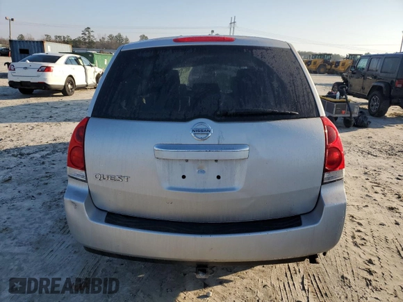 2007 Nissan Quest S with VIN 5N1BV28U87N117833, listed as a Copart auction lot 43357885 with 160,808 mi miles and Salvage Title. Bid and sale history available at carsss.com. Image 6.