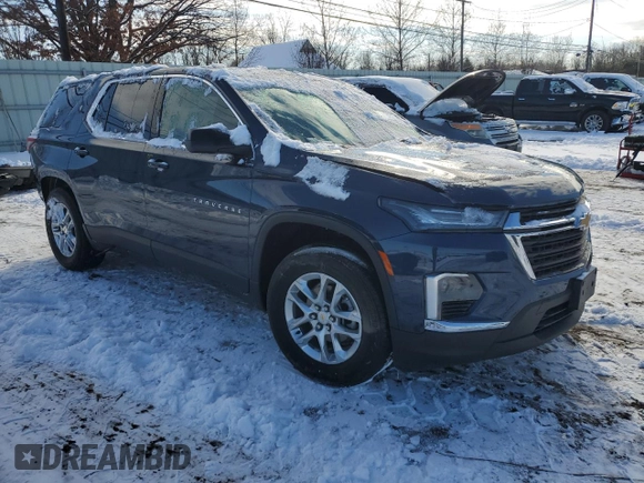 2023 Chevrolet Traverse LS with VIN 1GNEVFKW0PJ121876, listed as a Copart auction lot 43731515 with 24,673 mi miles and Salvage Title. Bid and sale history available at carsss.com. Image 4.