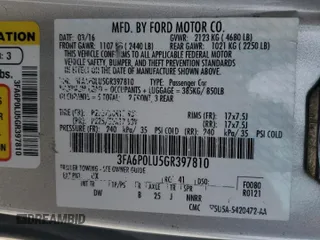 2016 Ford Fusion SE Hybrid with VIN 3FA6P0LU5GR397810, listed as a Copart auction lot 45600875 with 126,744 mi miles and Salvage Title. Bid and sale history available at carsss.com. Image 14.