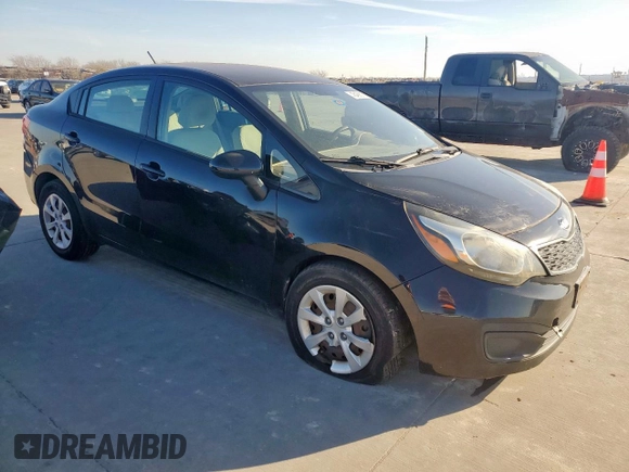 2013 Kia Rio LX with VIN KNADM4A33D6182847, listed as a Copart auction lot 45468675 with 64,718 mi miles and Salvage Title. Bid and sale history available at DreamBid. Image 4.