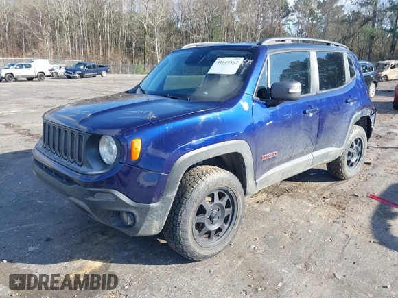 2018 Jeep Renegade Trailhawk with VIN ZACCJBCB8JPH88816, listed as a IAAI auction lot 41649502 with 94,282 mi miles. Bid and sale history available at carsss.com. Image 2.