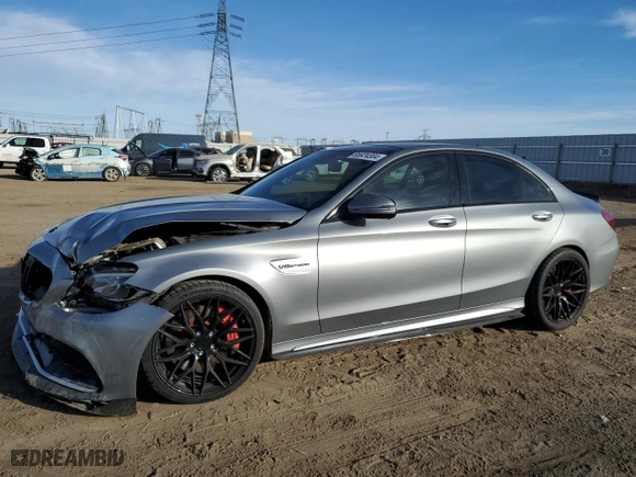 2016 Mercedes-Benz C-Class AMG C 63 S with VIN 55SWF8HB4GU128992, listed as a Copart auction lot 85924304 with 73,002 mi miles and Salvage Title. Bid and sale history available at carsss.com. Image 1.
