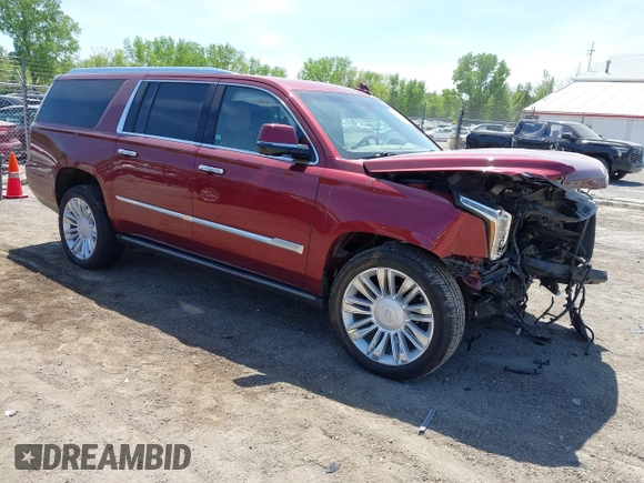 2018 Cadillac Escalade ESV Platinum z VIN 1GYS4KKJXJR270598, wystawiony jako IAAI lot #42238452 z przebiegiem 60 194 mil mil oraz . Historia ofert i sprzedaży dostępna na DreamBid. Obrazek 1.