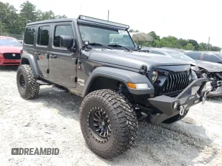 2018 Jeep Wrangler Unlimited Sport z VIN 1C4HJXDG1JW225039, wystawiony jako Copart lot #58772725 z przebiegiem 80 839 mil mil oraz Szkoda całkowita • Salvage title. Historia ofert i sprzedaży dostępna na DreamBid. Obrazek 4.