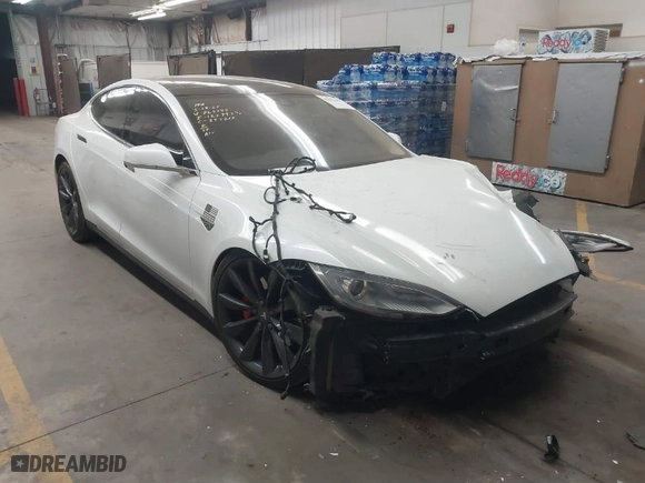 2014 Tesla Model S P85D with VIN 5YJSA1H23EFP63785, listed as a IAAI auction lot 41872168 with 118,248 mi miles. Bid and sale history available at carsss.com. Image 1.
