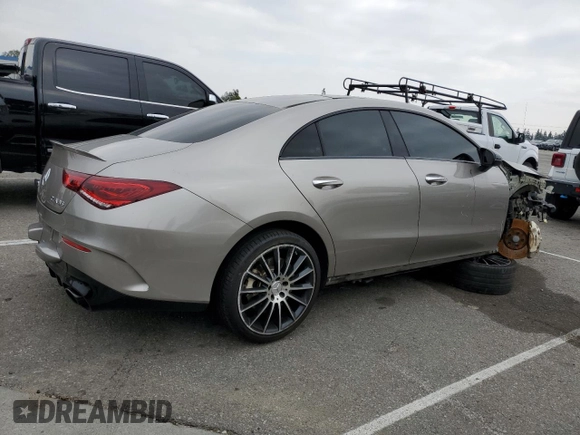 2020 Mercedes-Benz CLA with VIN W1K5J5BB0LN086678, listed as a Copart auction lot 89312035 with 96,585 mi miles and Salvage Title. Bid and sale history available at carsss.com. Image 3.