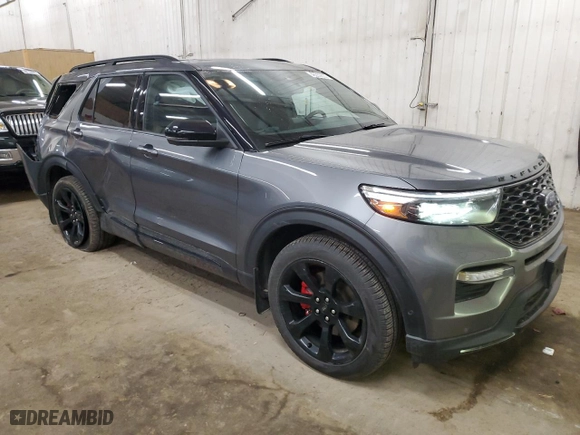2021 Ford Explorer ST with VIN 1FM5K8GCXMGB70535, listed as a Copart auction lot 48230635 with 55,901 mi miles and Salvage Title. Bid and sale history available at carsss.com. Image 4.