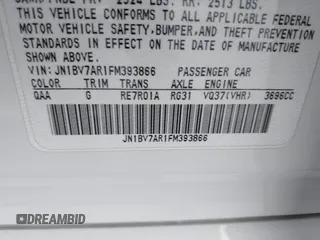2015 Infiniti Q50 Premium with VIN JN1BV7AR1FM393866, listed as a IAAI auction lot 41807059 with 79,300 mi miles. Bid and sale history available at carsss.com. Image 9.