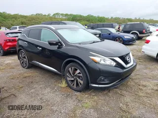 2015 Nissan Murano Platinum z VIN 5N1AZ2MG6FN222398, wystawiony jako IAAI lot #40540245 z przebiegiem Nie podano mil oraz . Historia ofert i sprzedaży dostępna na DreamBid. Obrazek 1.