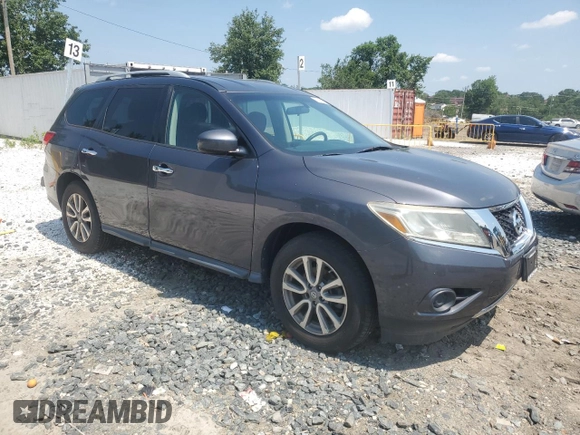 2014 Nissan Pathfinder S with VIN 5N1AR2MM7EC697185, listed as a Copart auction lot 63711745 with 137,153 mi miles and Clean title. Bid and sale history available at DreamBid. Image 4.