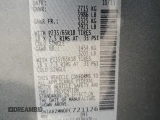 2015 Nissan Pathfinder SL z VIN 5N1AR2MN0FC721126, wystawiony jako Copart lot #53726105 z przebiegiem 151 414 mil mil oraz Szkoda całkowita • Salvage title. Historia ofert i sprzedaży dostępna na DreamBid. Obrazek 13.