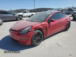 2021 Tesla Model 3 Performance with VIN 5YJ3E1EC9MF013392, listed as a Copart auction lot 48488125 with 55,402 mi miles and Salvage Title. Bid and sale history available at DreamBid. Image 1.