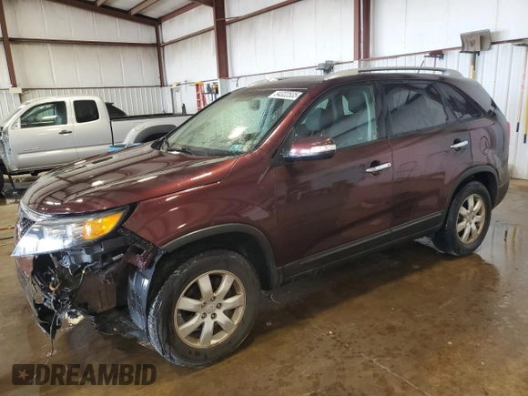 2011 Kia Sorento LX with VIN 5XYKT4A12BG017295, listed as a Copart auction lot 54322535 with 165,784 mi miles and Salvage Title. Bid and sale history available at carsss.com. Image 1.