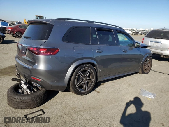 2024 Mercedes-Benz GLS 450 with VIN 4JGFF5KE5RB173752, listed as a Copart auction lot 73601334 with Not Provided miles and Salvage Title. Bid and sale history available at DreamBid. Image 3.