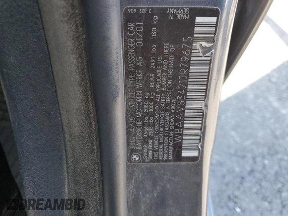 2001 BMW 3 Series 330i with VIN WBAAV53421JR79675, listed as a Copart auction lot 50988985 with 134,600 mi miles and Salvage Title. Bid and sale history available at carsss.com. Image 12.