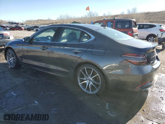 2022 Genesis G70 2.0T z VIN KMTG34TA5NU085937, wystawiony jako Copart lot #47049485 z przebiegiem 25 470 mil mil oraz Szkoda całkowita • Salvage title. Historia ofert i sprzedaży dostępna na DreamBid. Obrazek 2.