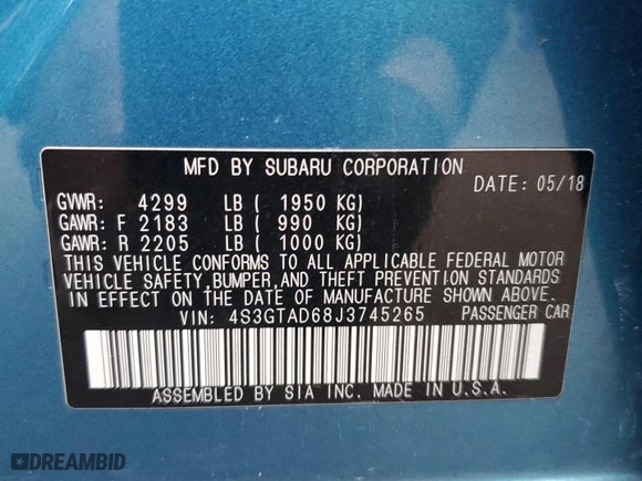 2018 Subaru Impreza Premium with VIN 4S3GTAD68J3745265, listed as a Copart auction lot 45393125 with 87,559 mi miles and Salvage Title. Bid and sale history available at carsss.com. Image 13.