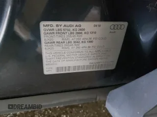 2018 Audi SQ5 with VIN WA1C4BFY1J2170958, listed as a Copart auction lot 62245183 with 46,339 mi miles and . Bid and sale history available at DreamBid. Image 12.