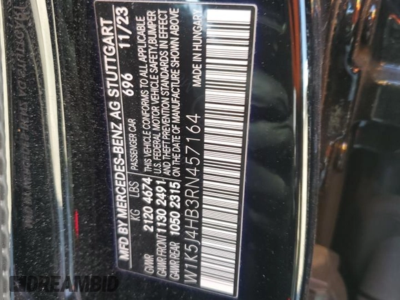 2024 Mercedes-Benz CLA 250 z VIN W1K5J4HB3RN457164, wystawiony jako Copart lot #52184165 z przebiegiem 23 405 mil mil oraz Szkoda całkowita • Salvage title. Historia ofert i sprzedaży dostępna na DreamBid. Obrazek 12.