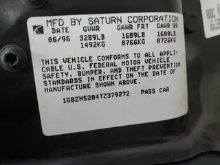 1996 Saturn SL with VIN 1G8ZH5284TZ379272, listed as a Copart auction lot 72447734 with 73,264 mi miles and Non Repairable. Bid and sale history available at carsss.com. Image 12.