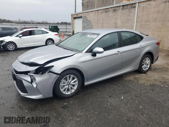 2025 Toyota Camry LE with VIN 4T1DAACK1SU105476, listed as a Copart auction lot 50308245 with 3,356 mi miles and Salvage Title. Bid and sale history available at carsss.com. Image 1.